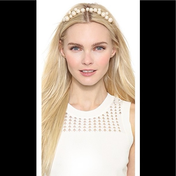Kate spade imitation petal pearls gold headband - Picture 4 of 8